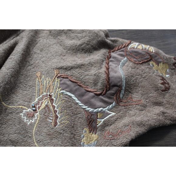 Vintage Kirin Creations Batwing Sweater Embroidered Chinese Dragon Rhinestone M - Picture 7 of 15